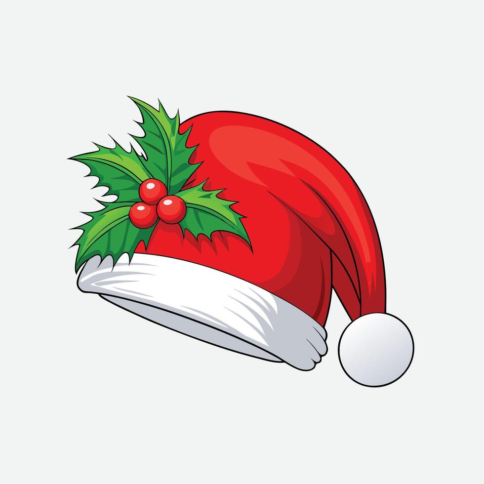 Christmas cap art for cards, crafts, and holiday-themed projects. vector