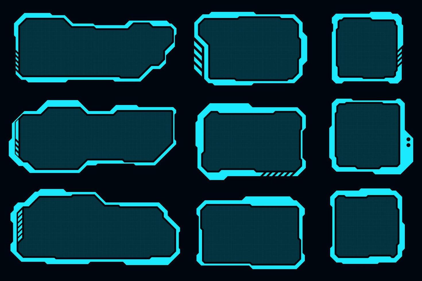 Technology futuristic frame element. HUD sci-fi square shape design. vector