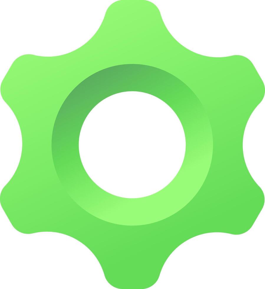 Light green gear setting symbol icon vector