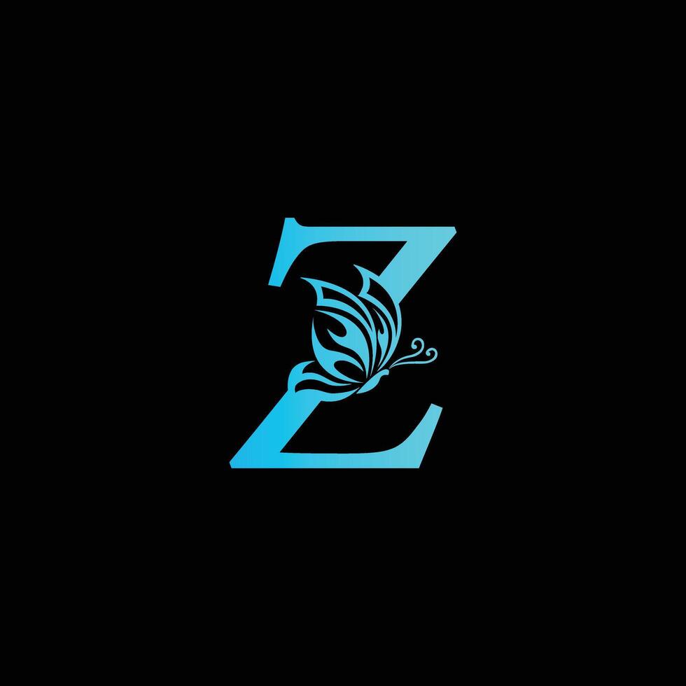 Z butterfly Logo Design illustration template, Z butterfly logo vector