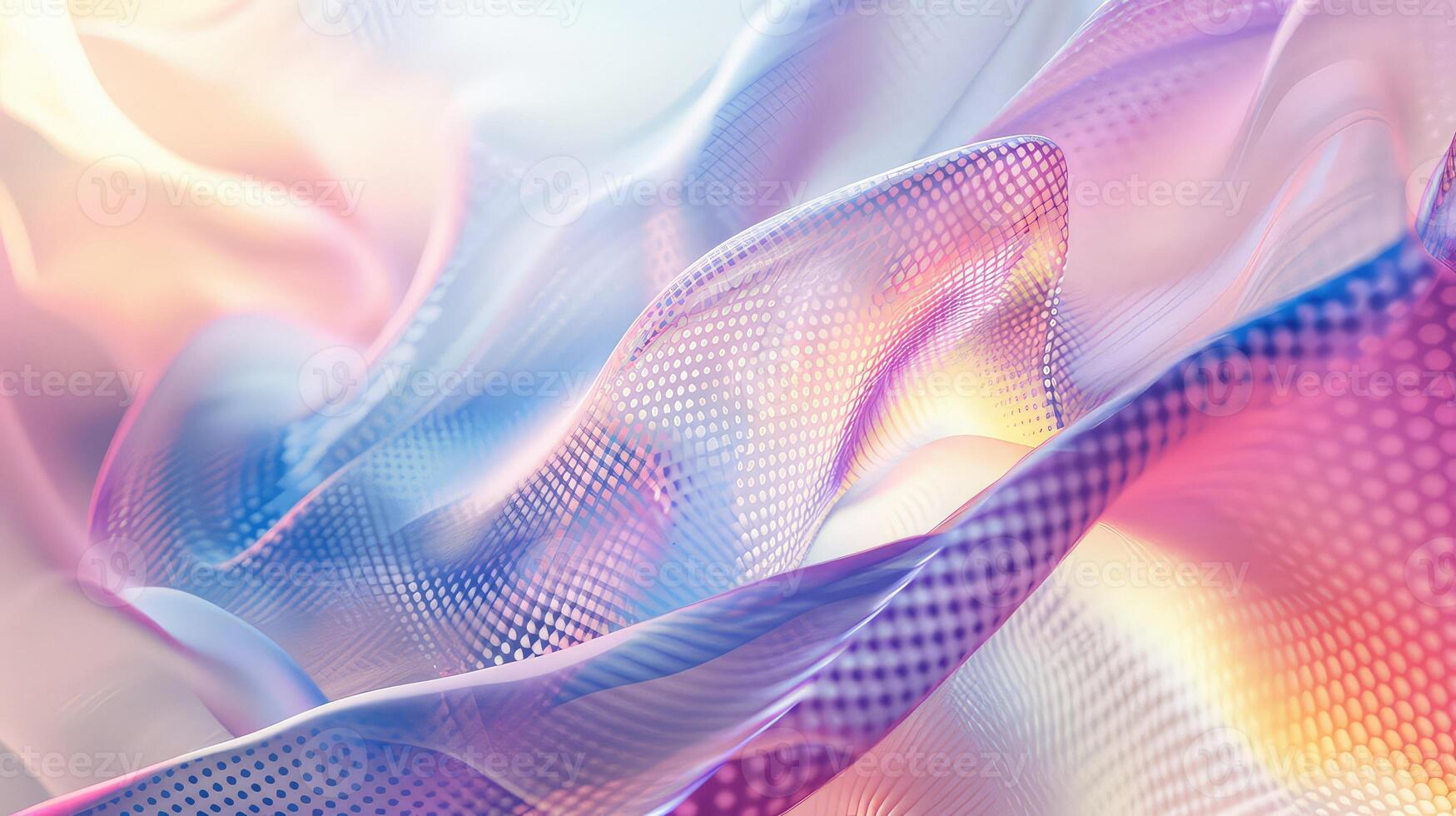Pastel gradient abstract background with dynamic shapes composition and halftone photo