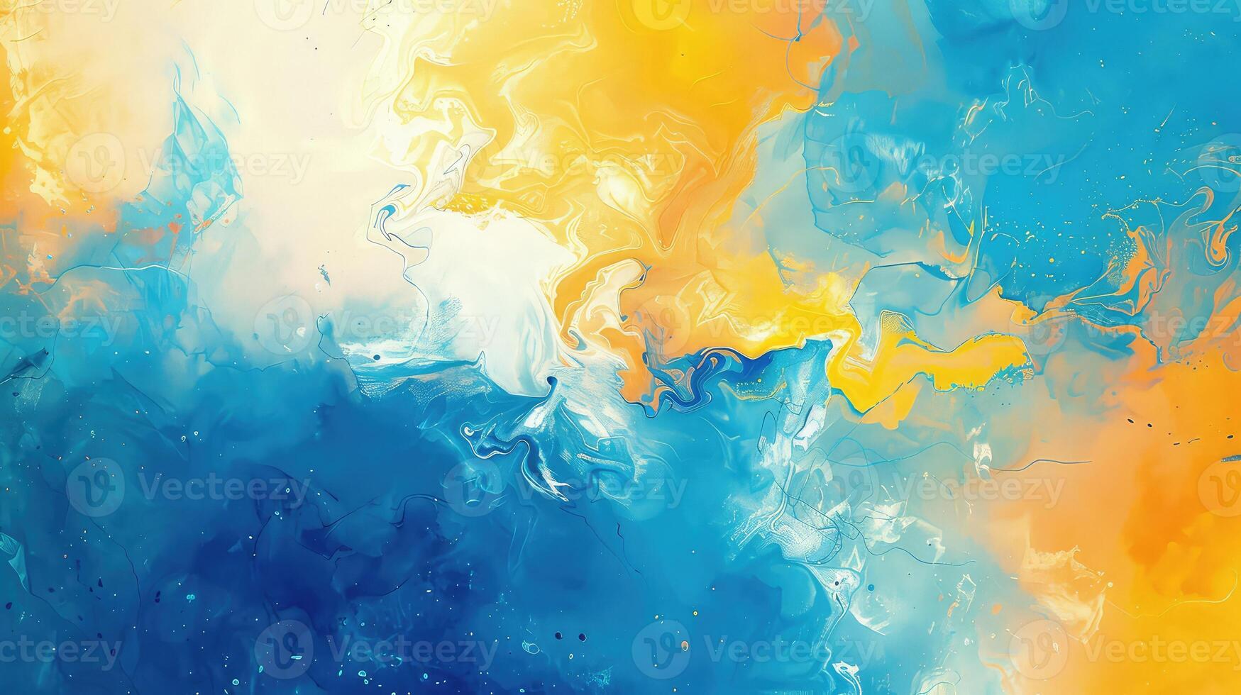 Abstract blue, yellow soft color background. Painting texture. Modern artistic pattern photo