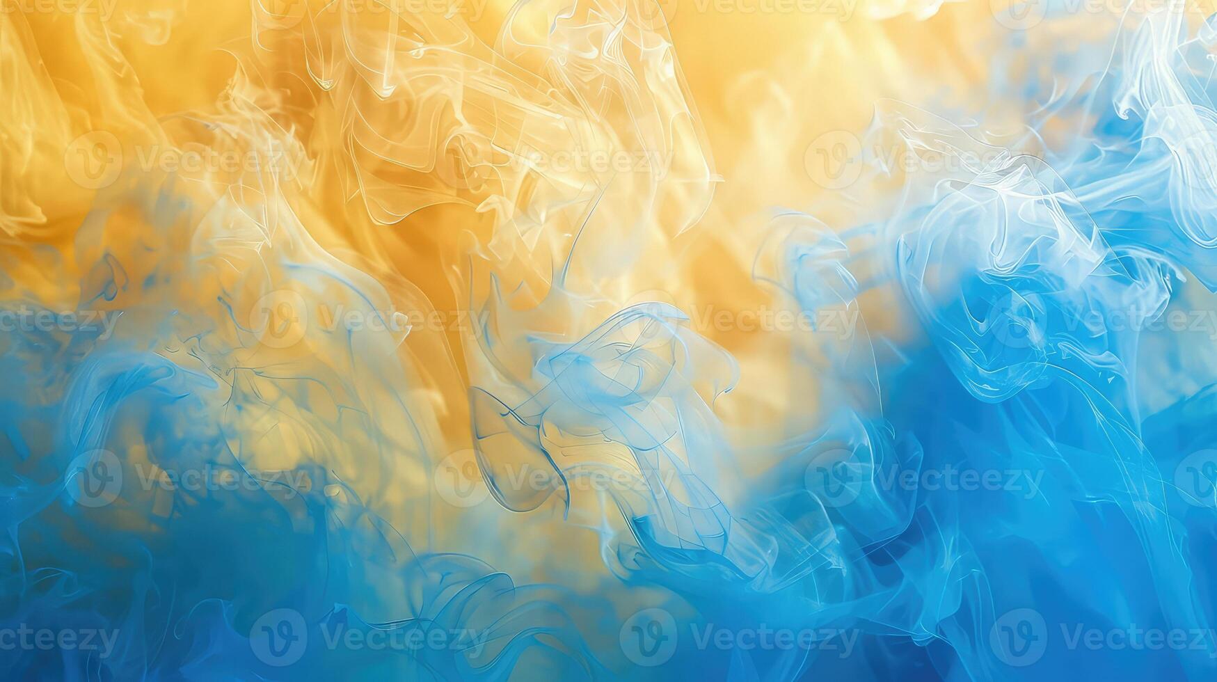 Abstract blue, yellow soft color background. Painting texture. Modern artistic pattern photo