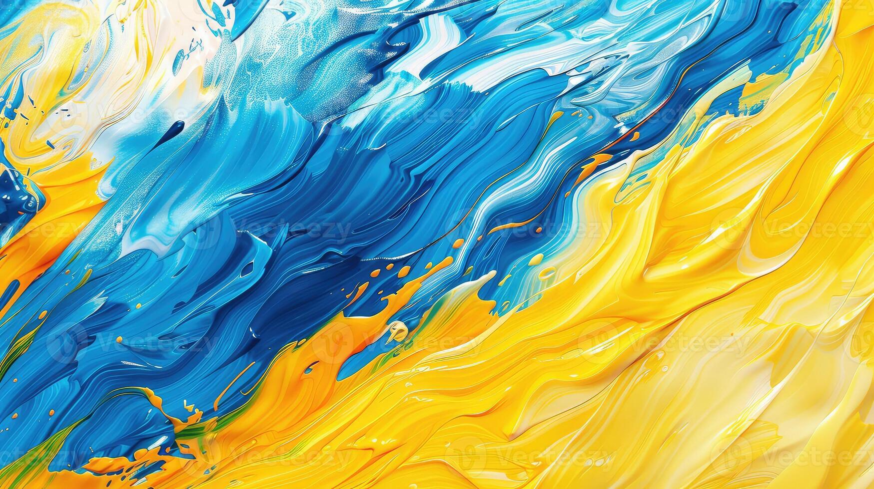 Abstract blue, yellow soft color background. Painting texture. Modern artistic pattern photo