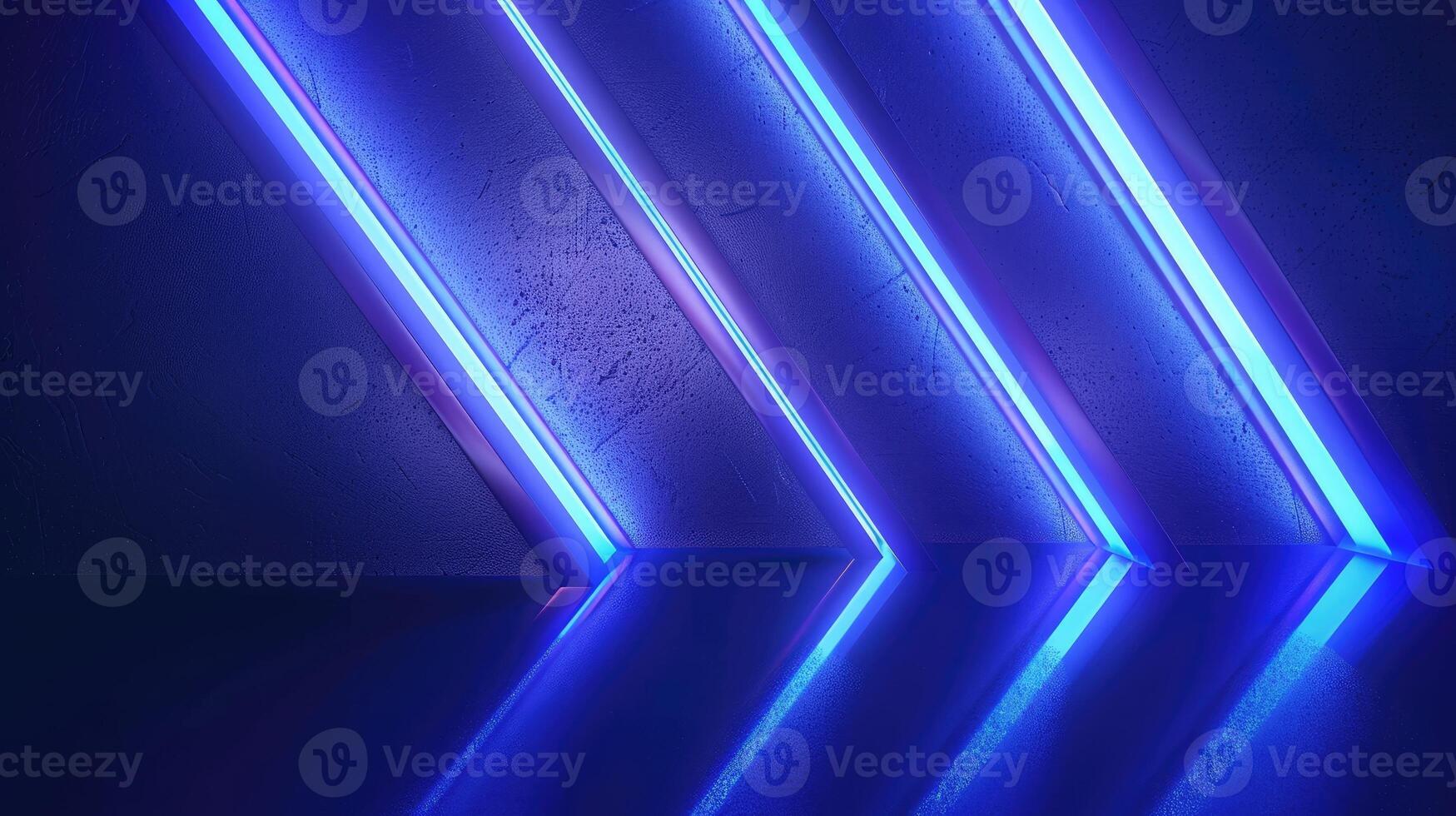 Blue abstract background with glowing arrow geometric lines. Modern shiny blue lines pattern photo