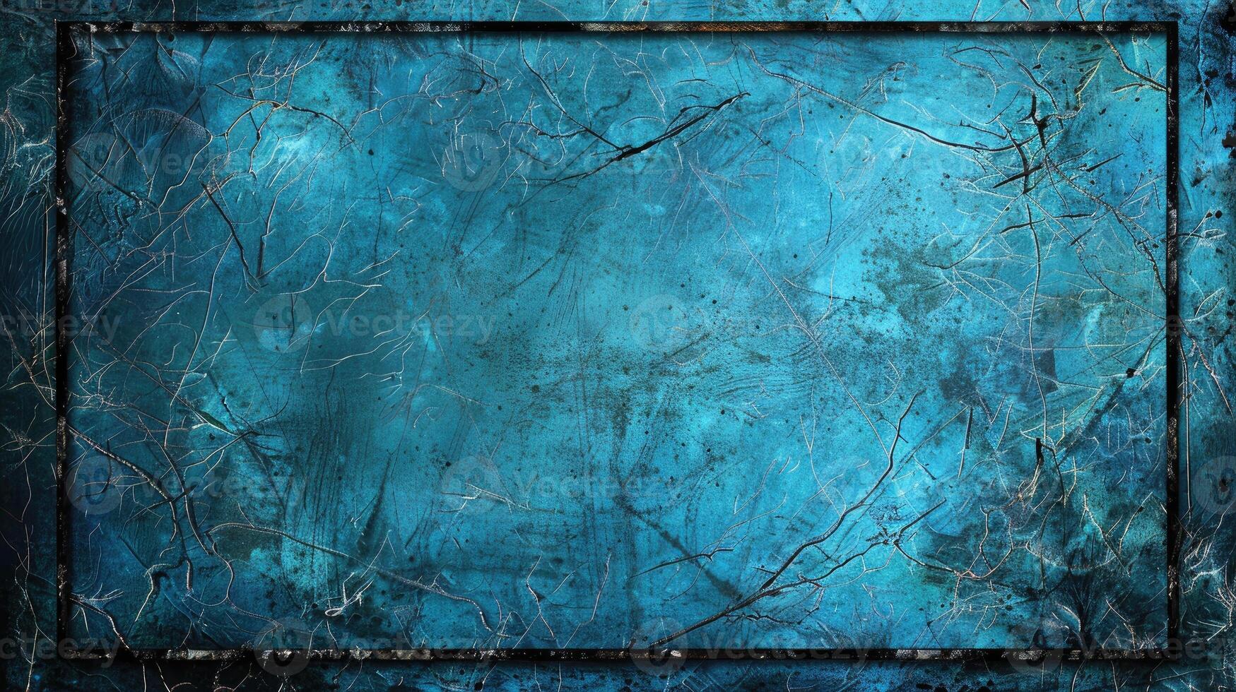 Abstract blue grunge texture background with a square frame photo