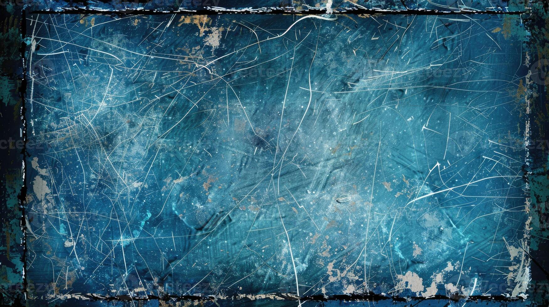 Grunge grunge texture background with blue and gold paint photo