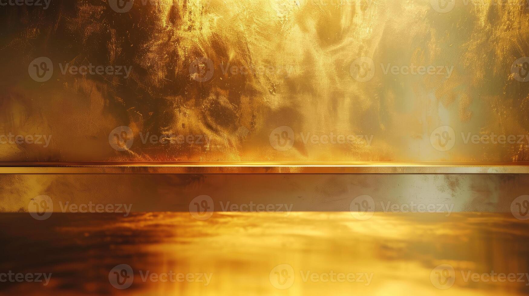 Golden shower wall with water and steam photo