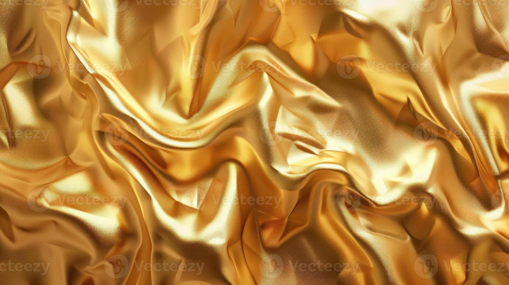 Golden fabric background with a lot of folds photo