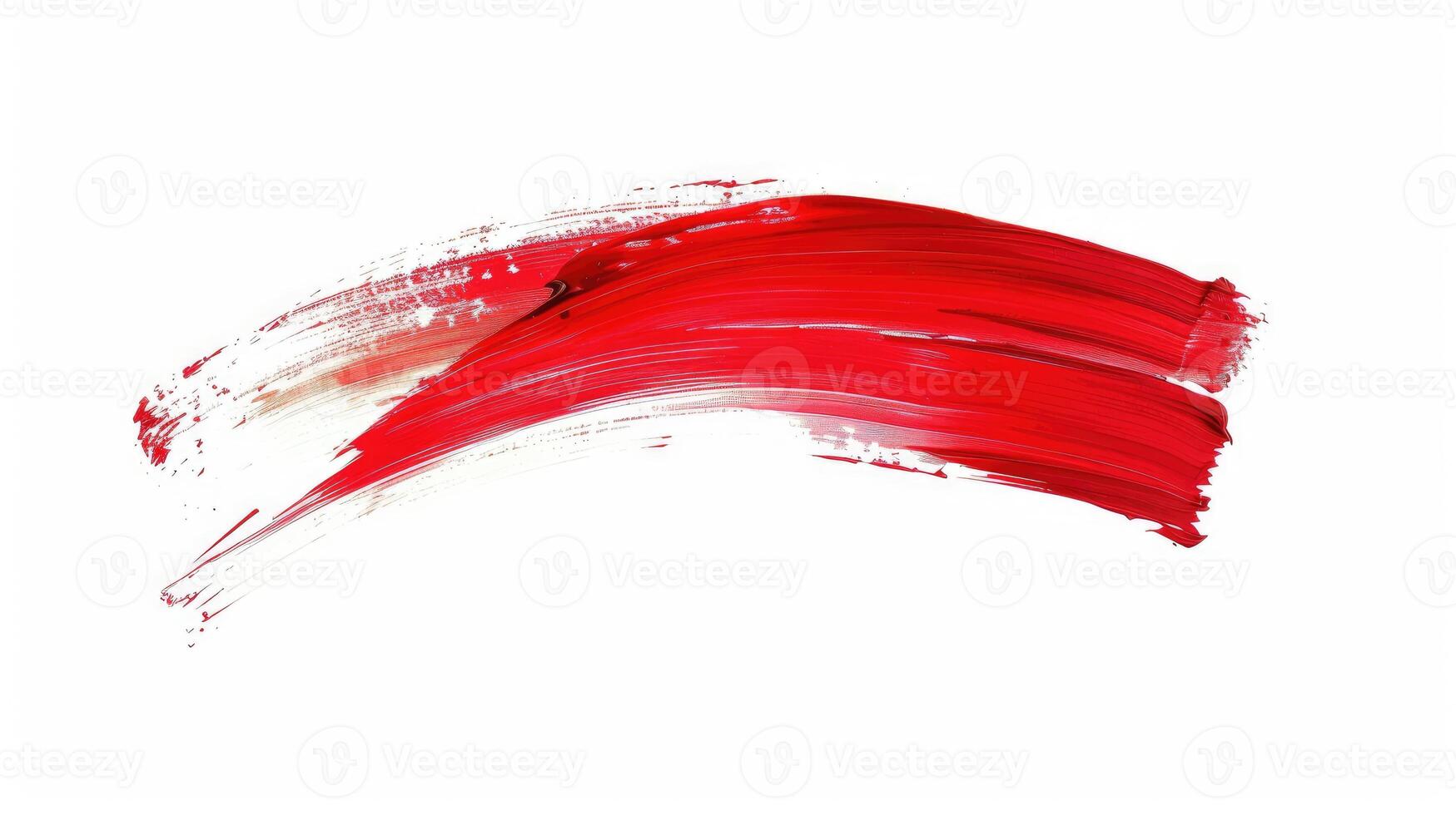 A red paint stroke on a white background photo