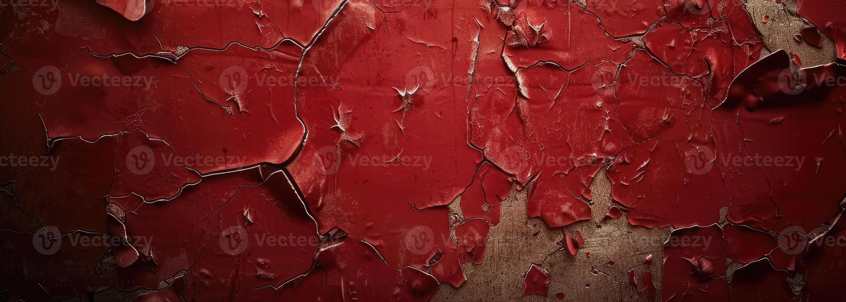 A red wall with peeling paint and peeling paint photo