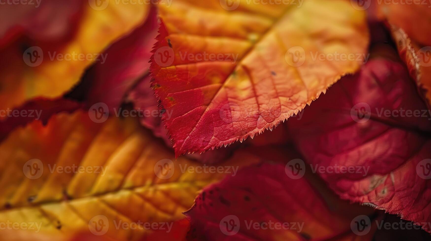 close up of autumn leaves. Multicolored fall leaves. Colorful autumn leaves. Macro leaf texture photo