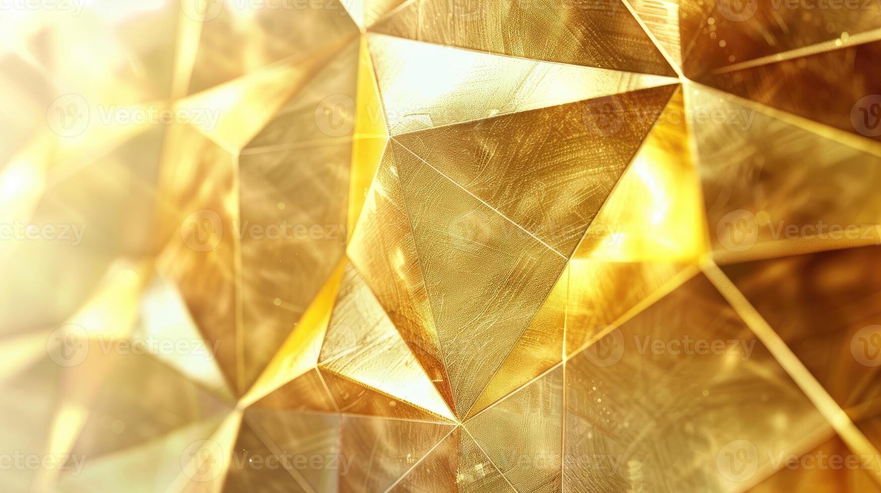 golden geometric background with texture and light effects photo