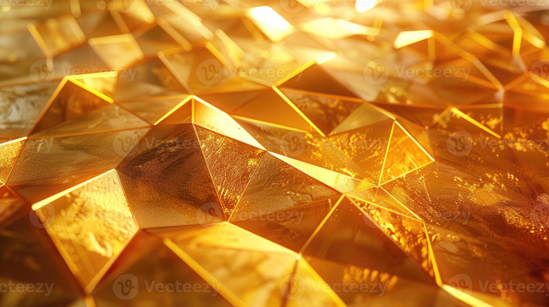 golden geometric background with texture and light effects photo