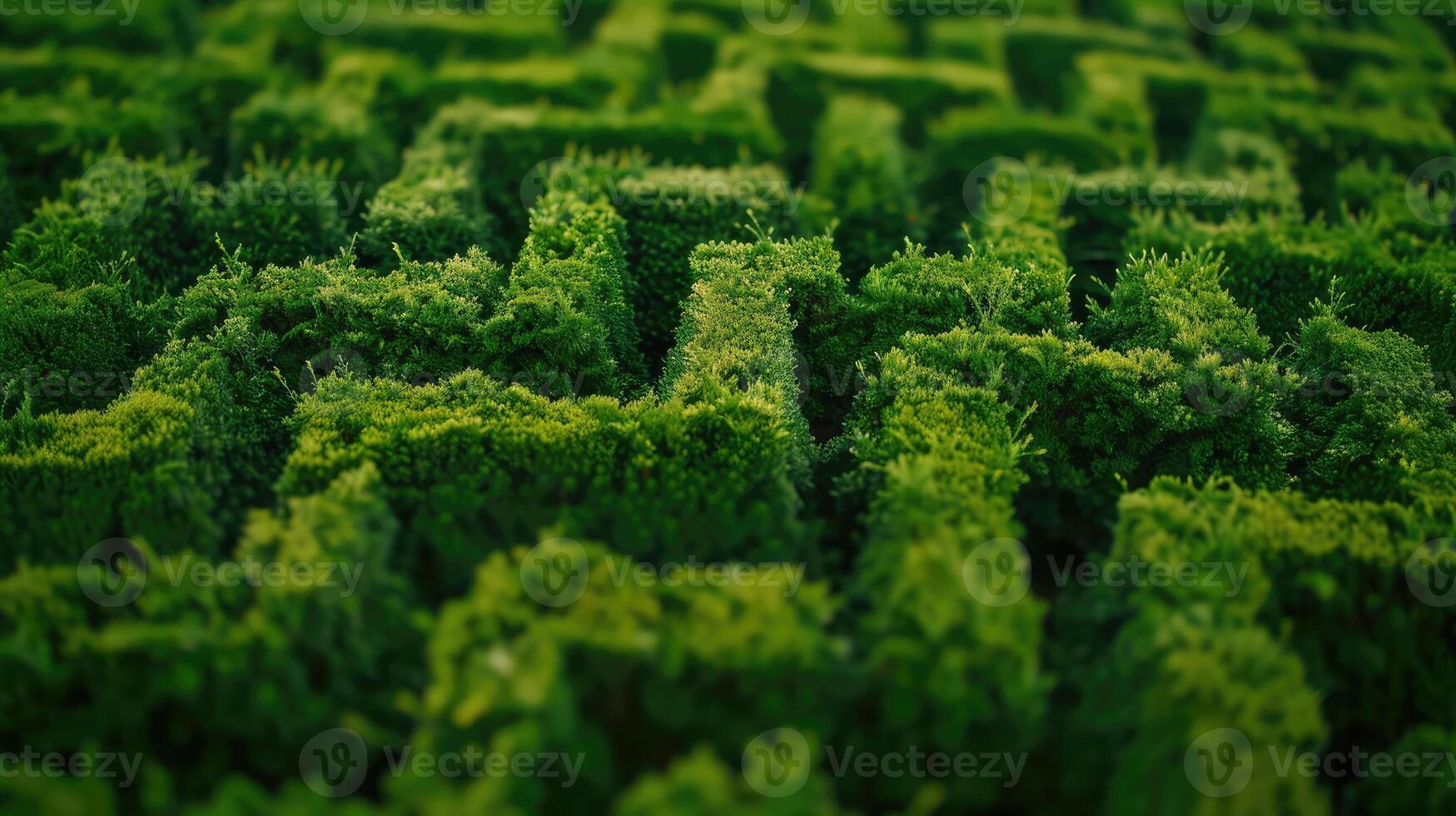 Green plant maze. converging hedges in a park photo