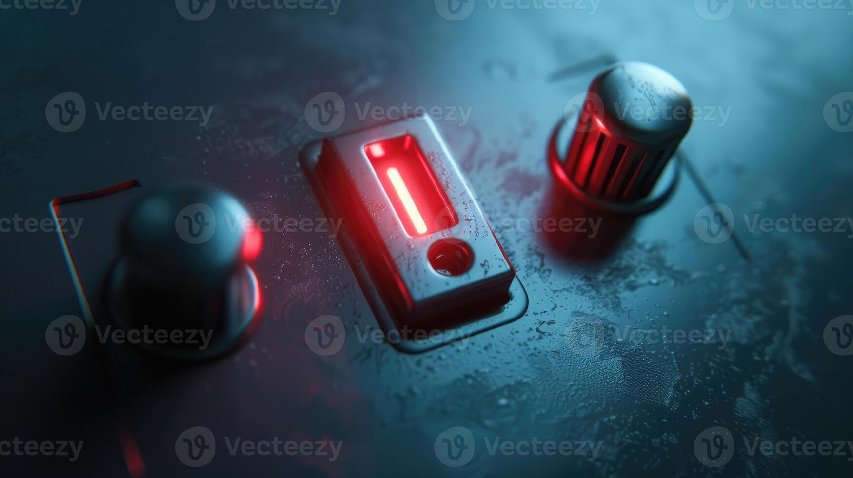 on off toggle switch turned on. Business startup concept. 3D Rendering photo