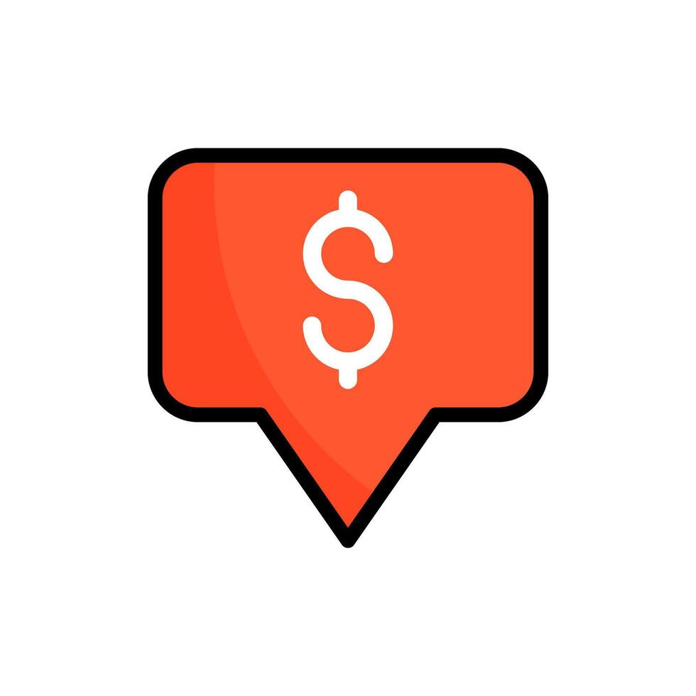 Chat bubble with dollar signs. Finance icon illustration. vector