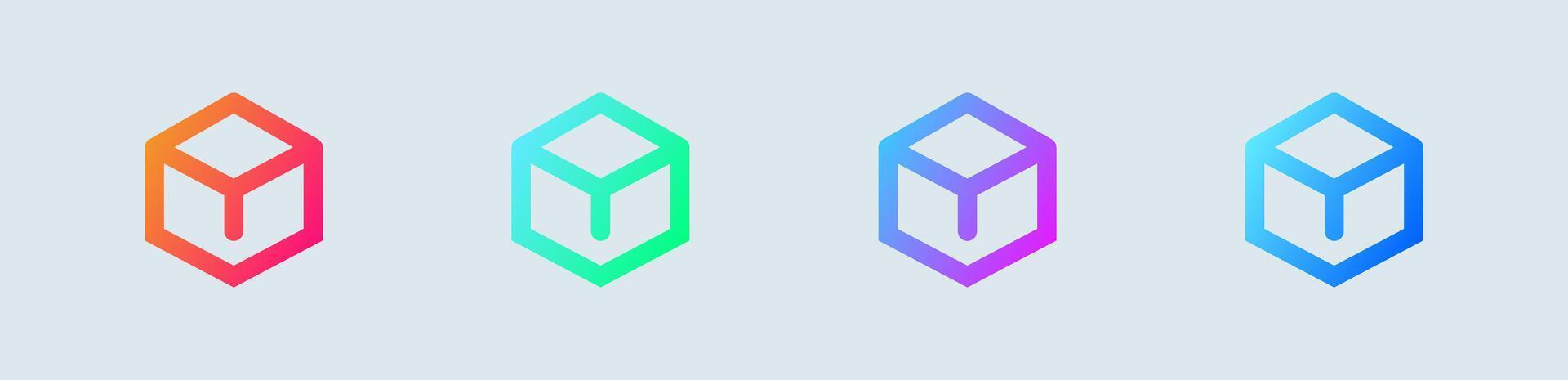 Item line icon in gradient colors. Package signs illustration. vector