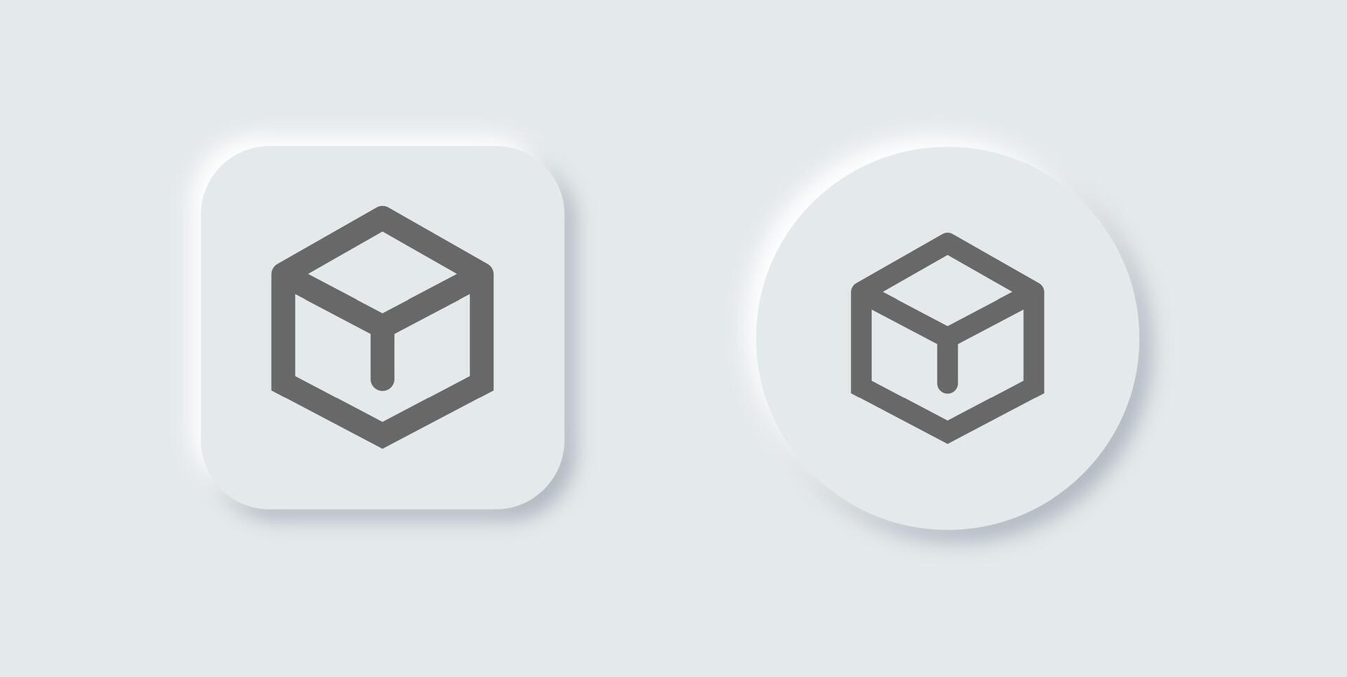 Item line icon in neomorphic design style. Package signs illustration. vector