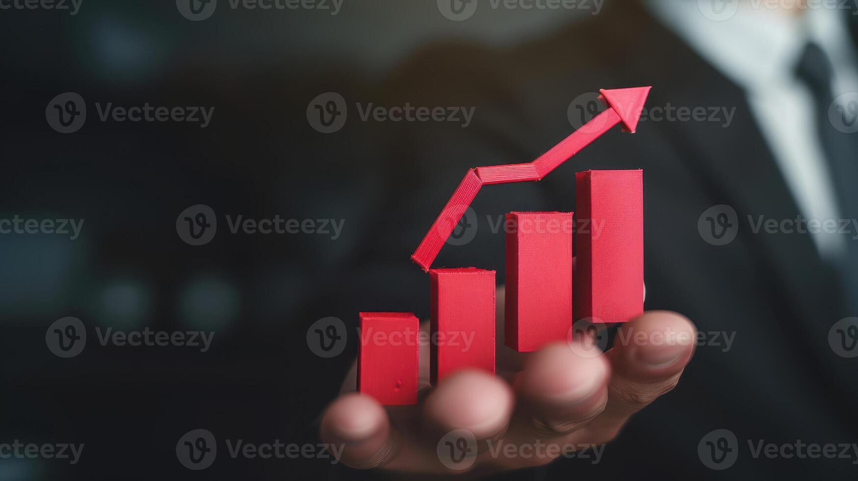 Business Growth Concept Background with Rising Graphs and Success Indicators photo