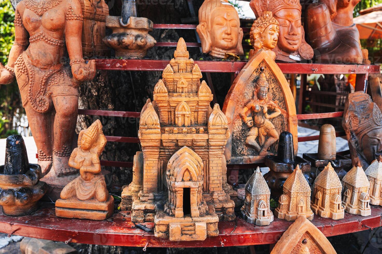 Hindu idols. Many different figures-gods from clay. photo