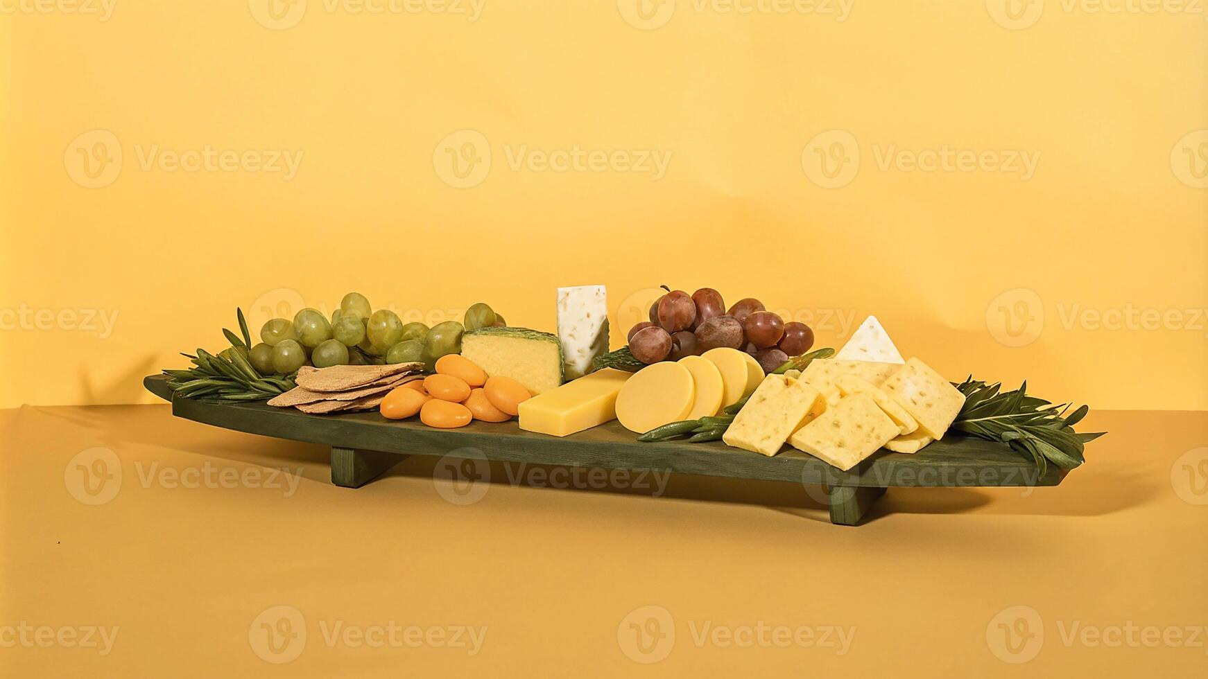 Elegant charcuterie board with cheeses, fruits, and cured meats photo