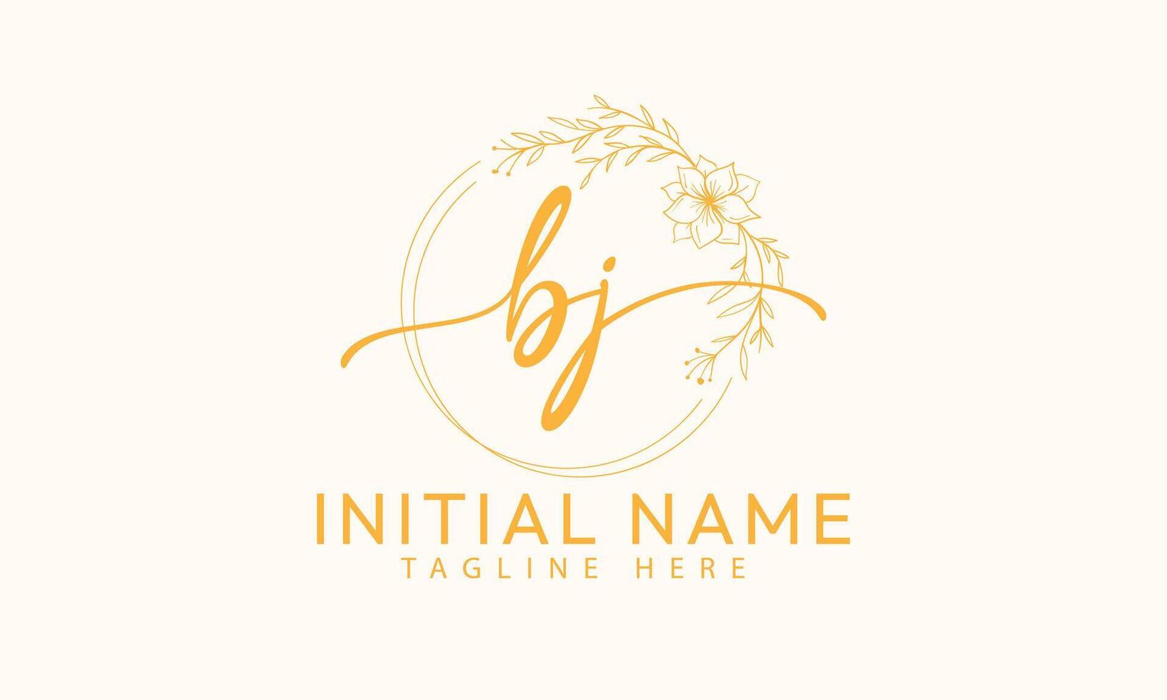 BJ J B initial signature logo template vector