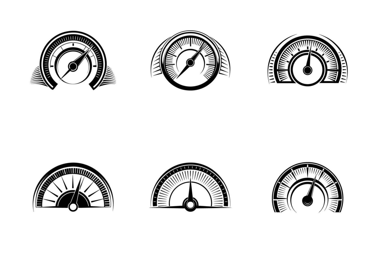Speedometer Collection Icon Logos and Illustrations vector