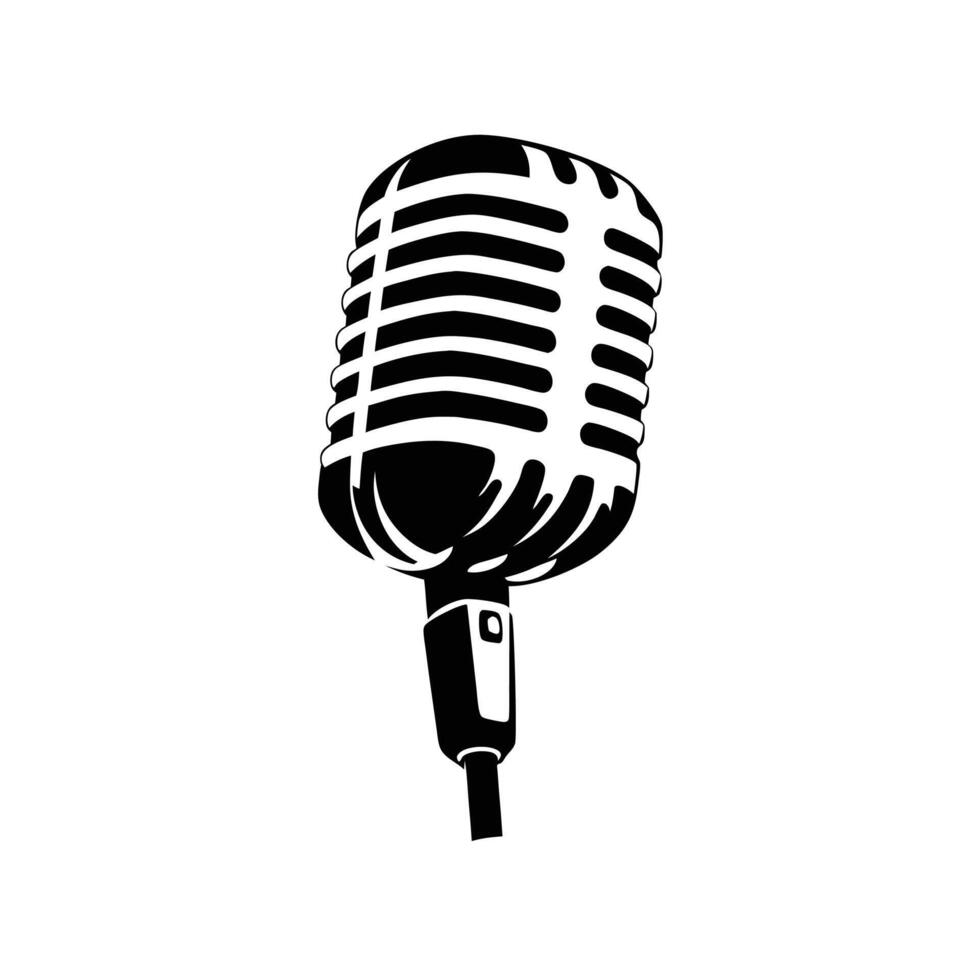 Voices in Motion Radio Live Broadcasting Microphone Icon logo vector