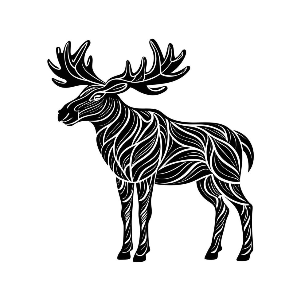 Stag Moose Deer Logo Icon Illustration Silhouette for Rustic Charm vector