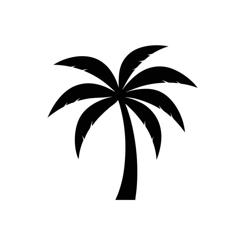 Palm Tree Logo Icon Silhouette Illustration for Tropical vector
