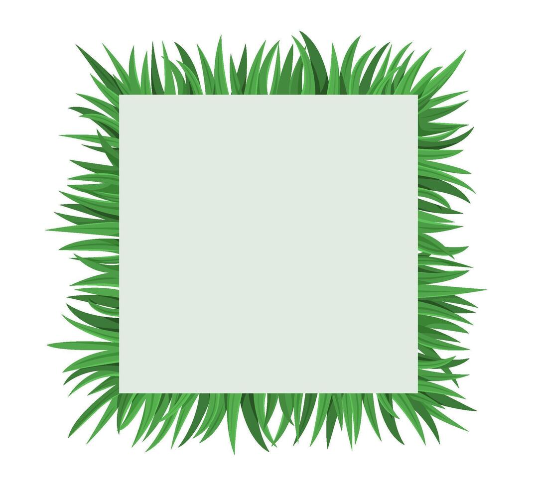Green Grass Border Frame with Blank Center vector