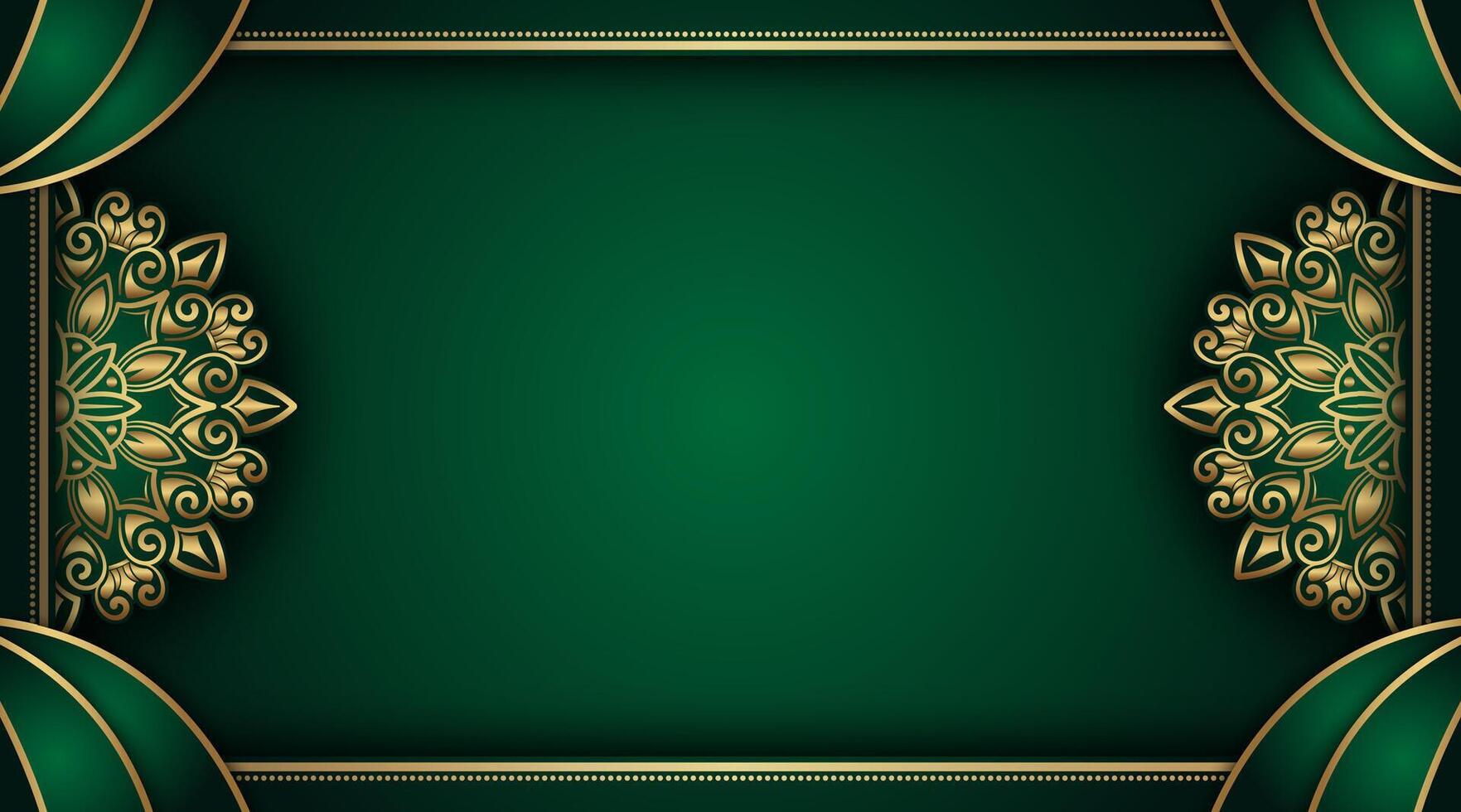 Vintage frame with gold mandala ornament vector