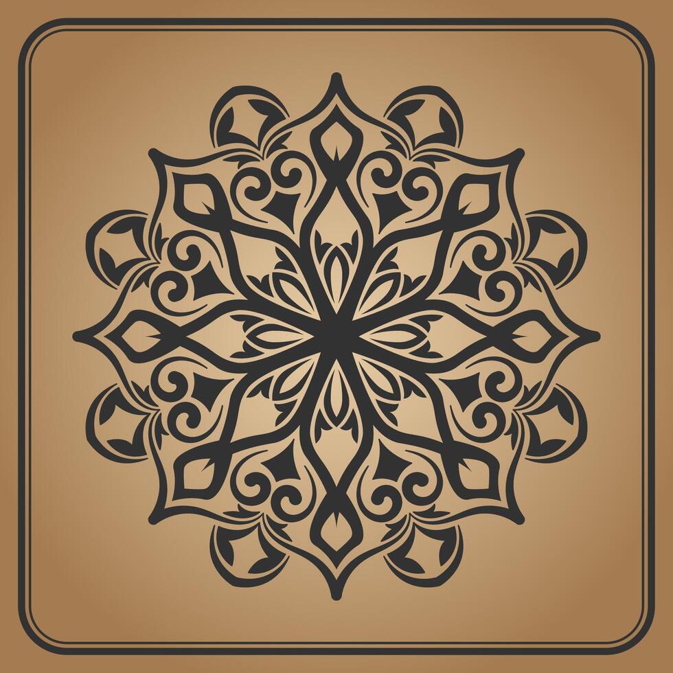 mandala ornament round decorative design vector