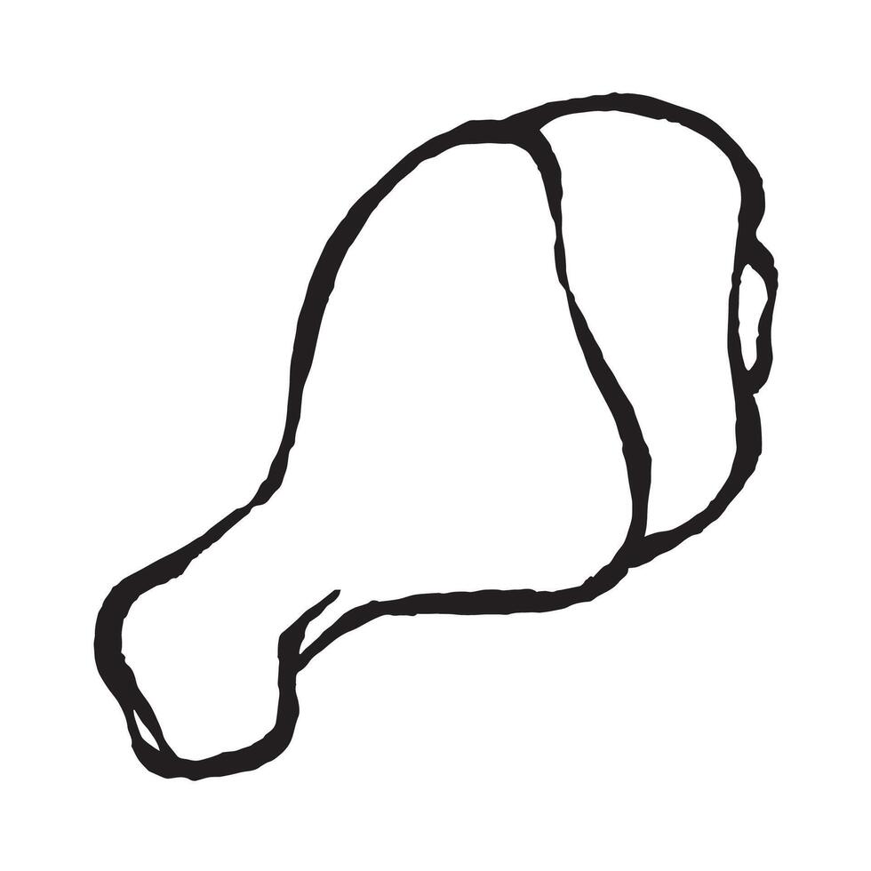 Chicken drumstick line art vector