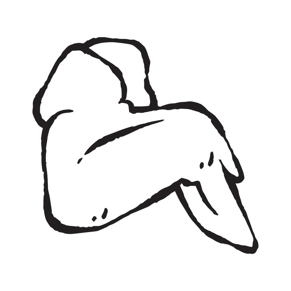Chicken wing line art vector