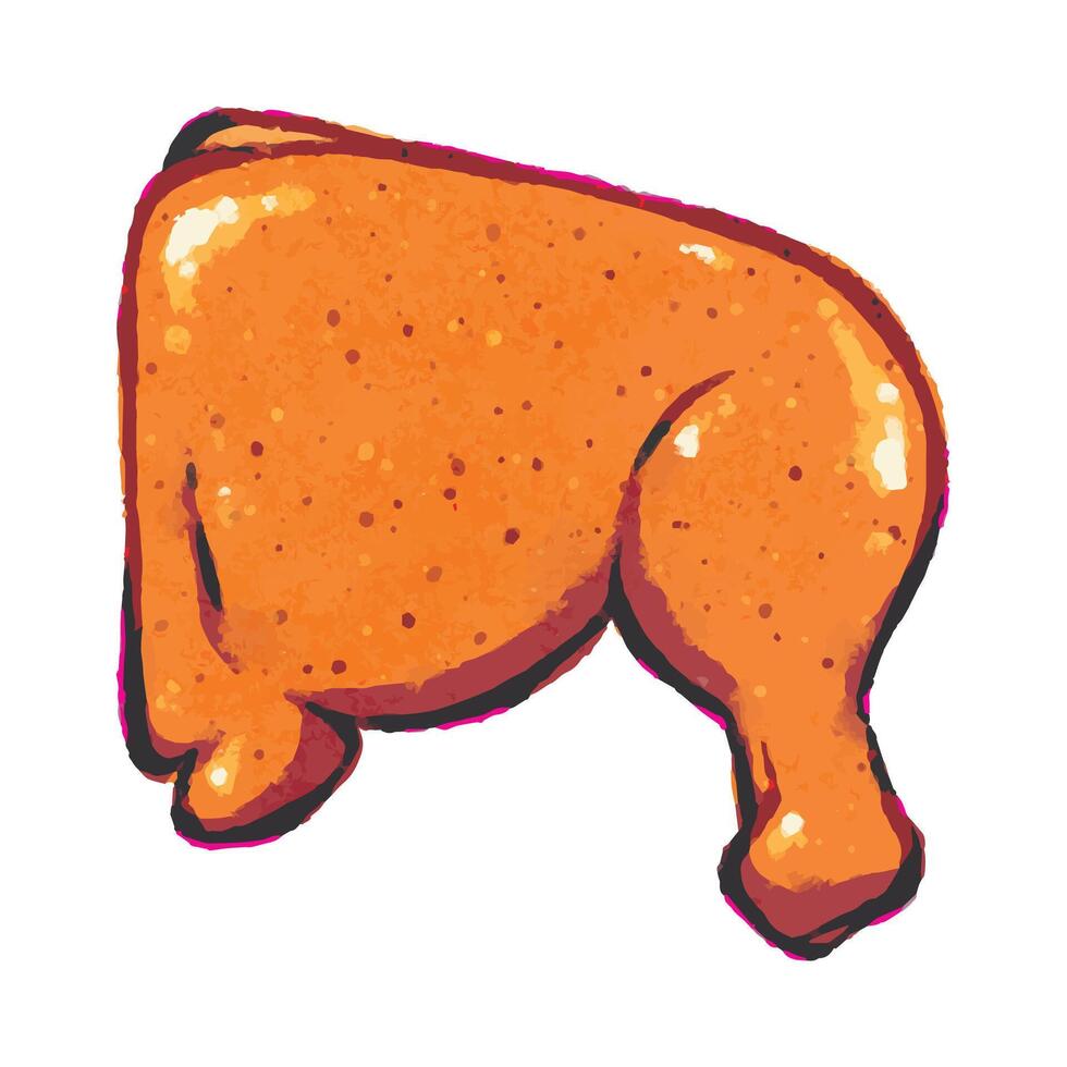 Grilled chicken leg vector