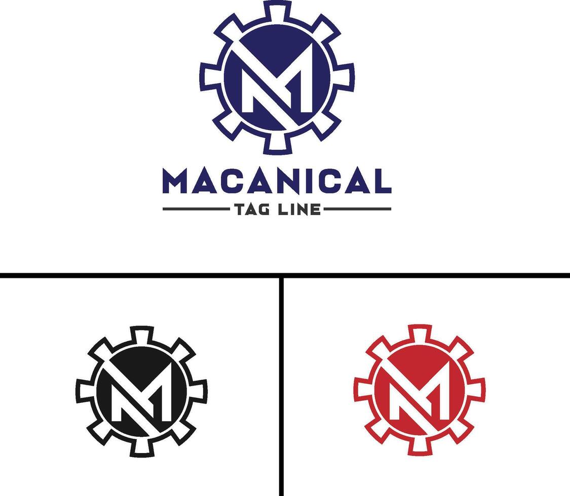 Mechanical, engineering and garage logo vector