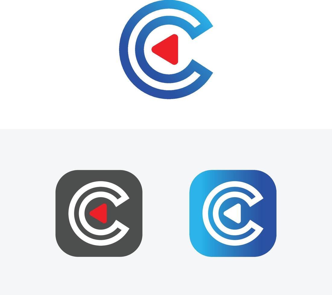 apps design and c letter icon vector