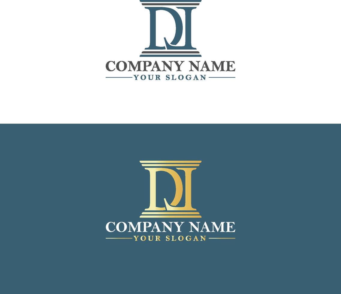 law logo DL and LD letter logo vector