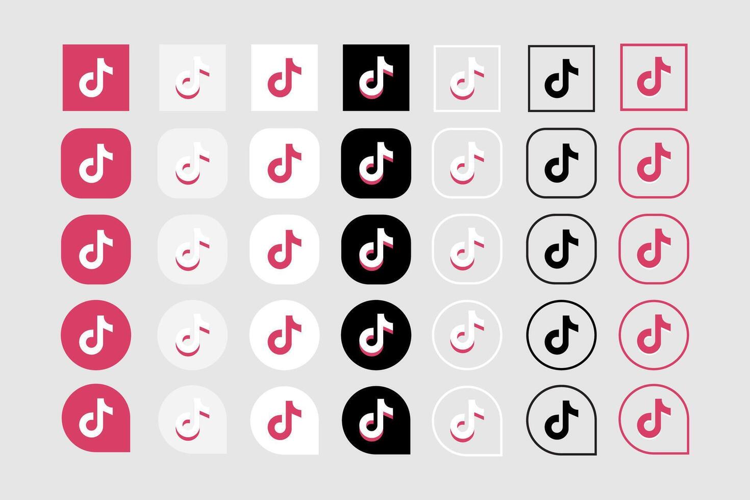 A set of different icons for tiktok vector