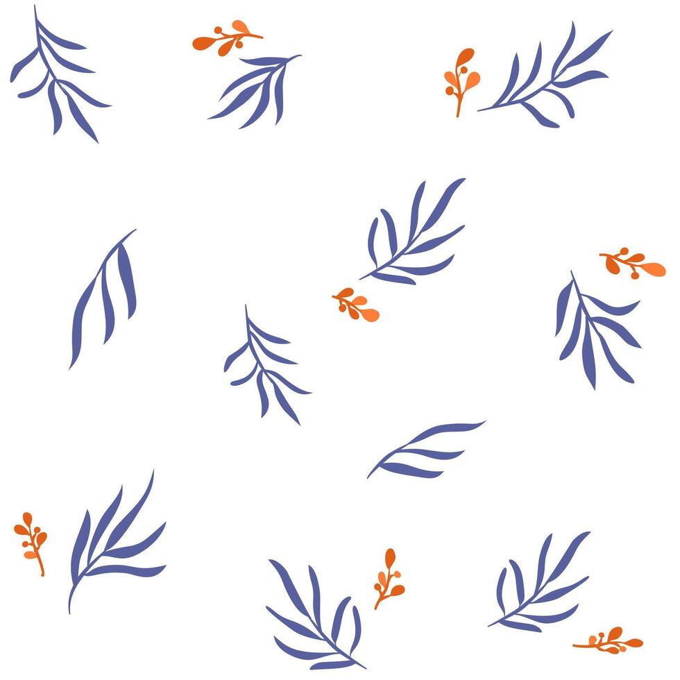 leaves seamless pattern. Hand drawn outline design for fabric and card. Luxury minimal style wallpaper with botanical leaves. vector