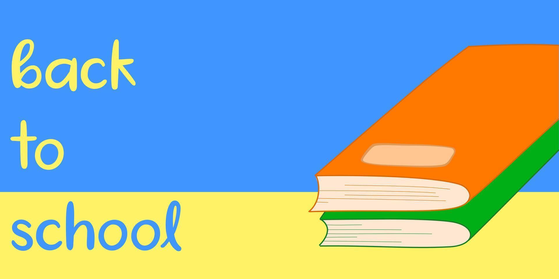 Back to School text. Colorful simple Background Illustration Flat Style. Suitable for poster, cover, web, social banner, or flyer. vector