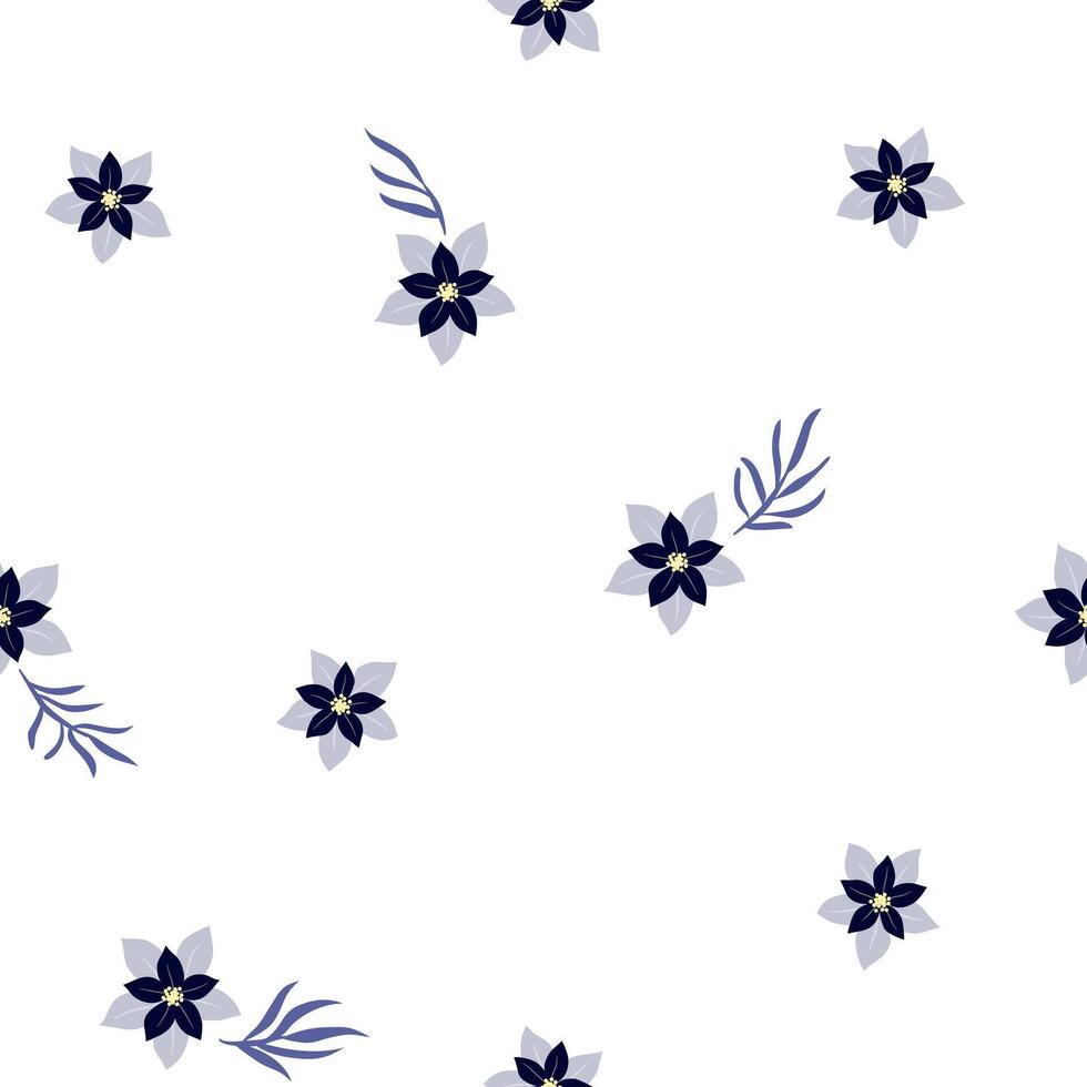 flowers seamless pattern. Hand drawn outline design for fabric and card. Luxury minimal style wallpaper with botanical leaves. vector