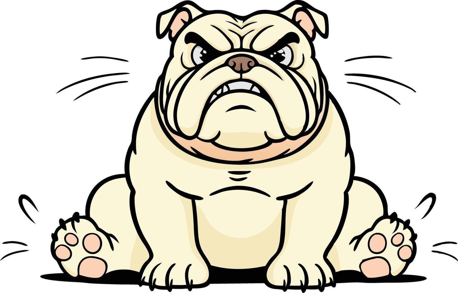 Chubby endearing cartoon bulldog design vector
