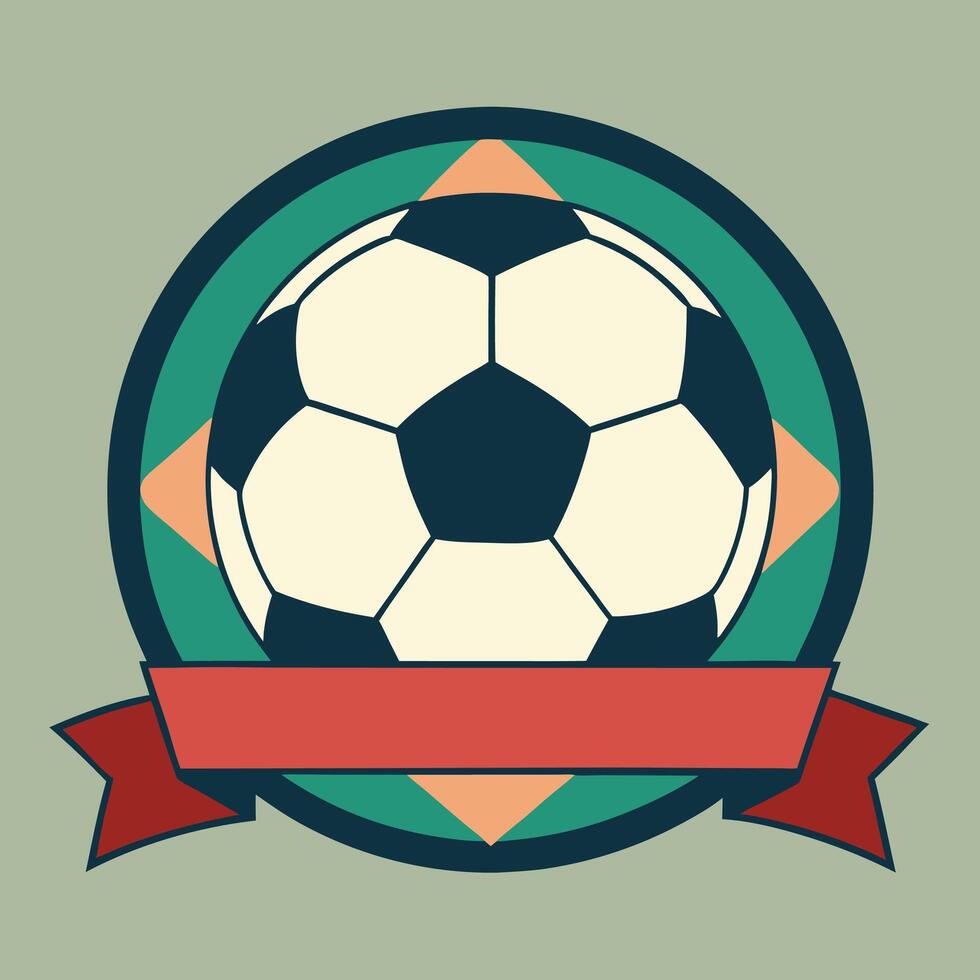 a soccer ball with a ribbon around it vector