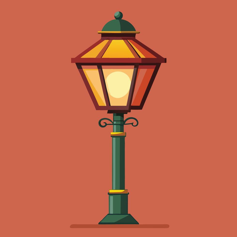 illustration of a lamp post on a red background vector