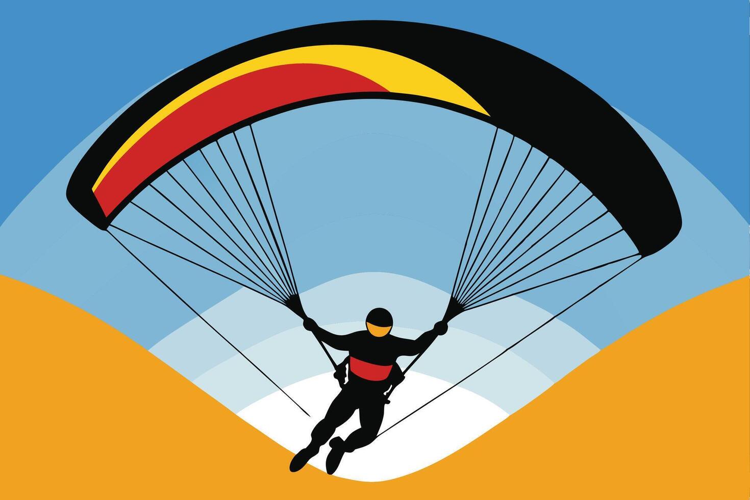 paraglider in the air illustration vector
