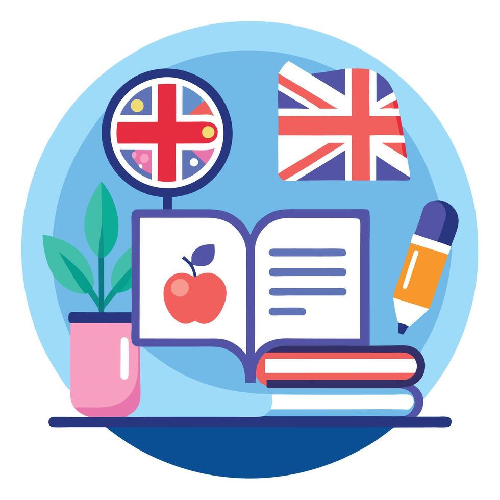 english language learning icon vector