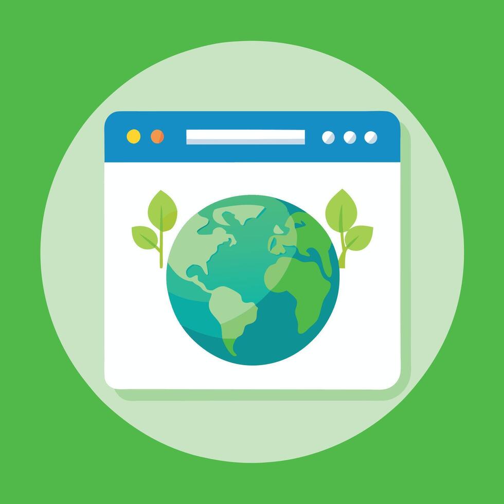 earth on the web - flat design vector